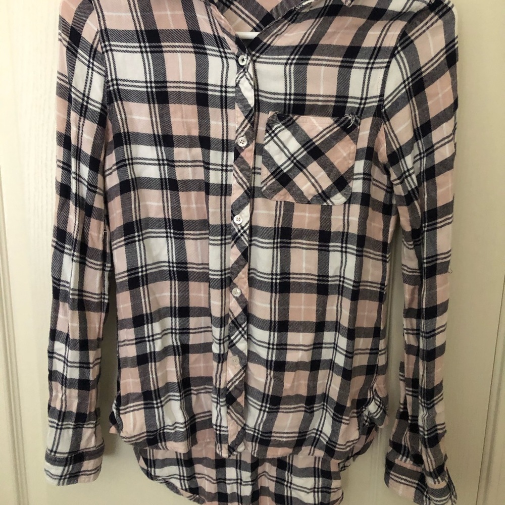 Pink and navy flannel